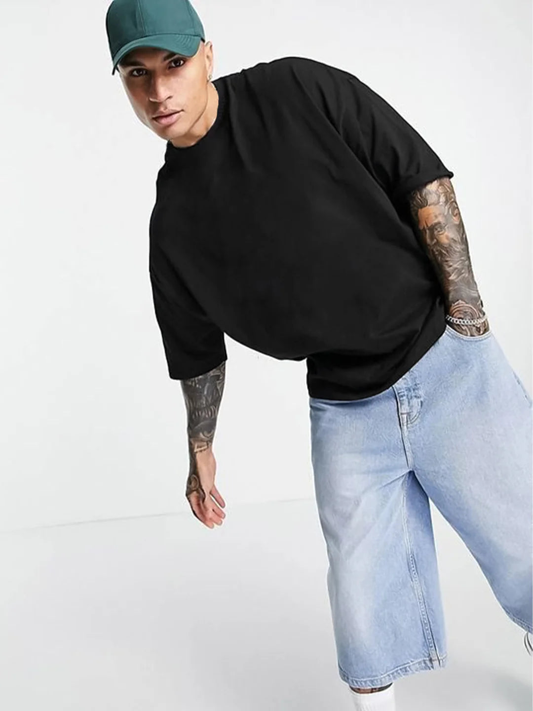 Classic Short Sleeve Round-neck Black Supima T-shirts