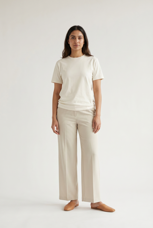 Classic Short Sleeve Round-neck Not-White Supima T-shirts