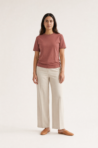 Classic Short Sleeve Round-neck Slow brown Supima T-shirts