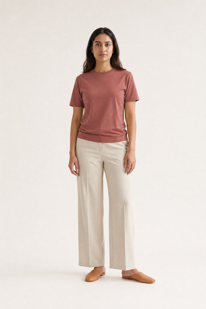 Classic Short Sleeve Round-neck Slow brown Supima T-shirts