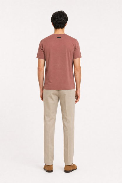 Classic Short Sleeve Round-neck Slow brown Supima T-shirts