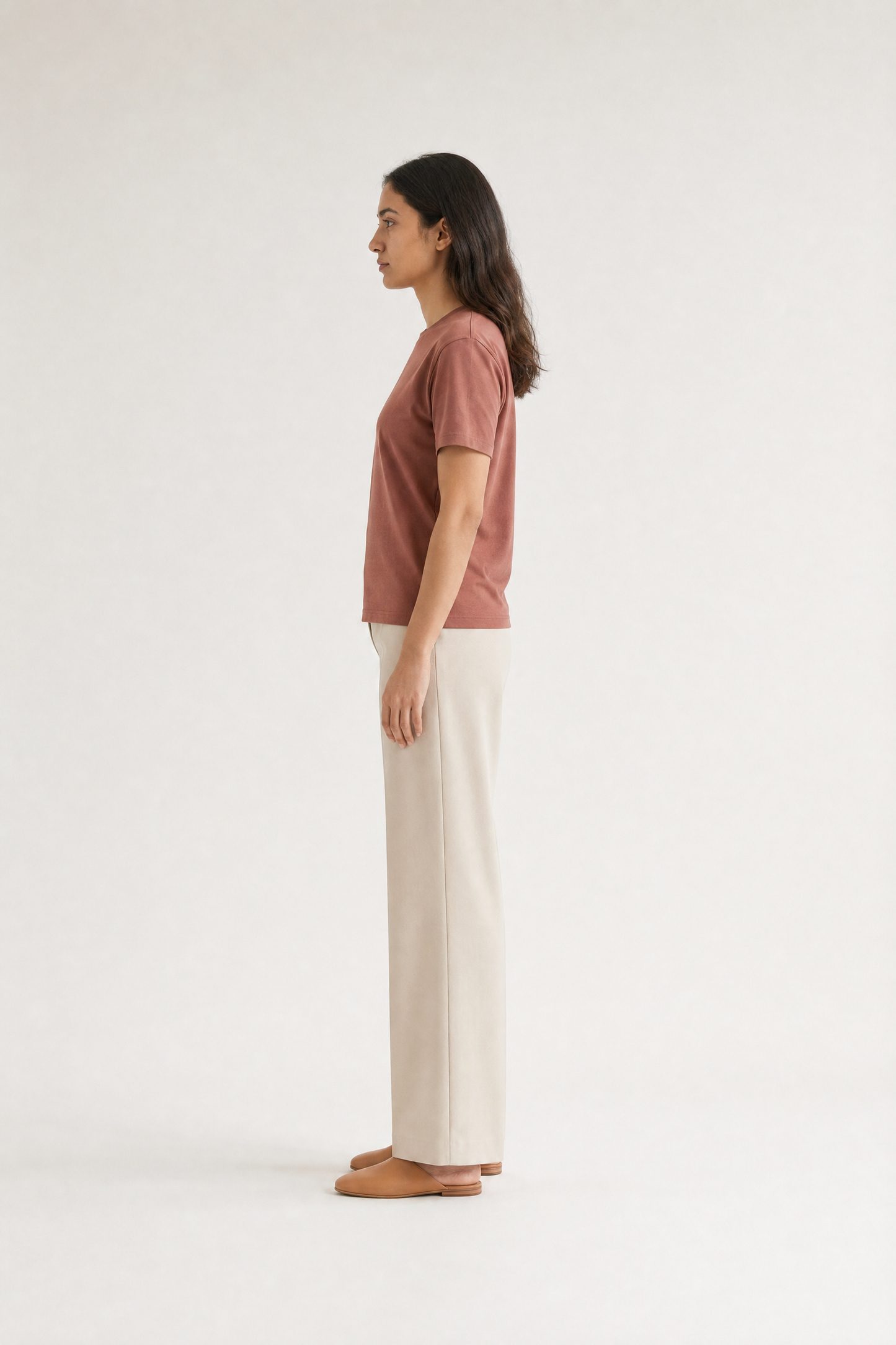 Classic Short Sleeve Round-neck Slow brown Supima T-shirts
