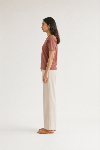 Classic Short Sleeve Round-neck Slow brown Supima T-shirts