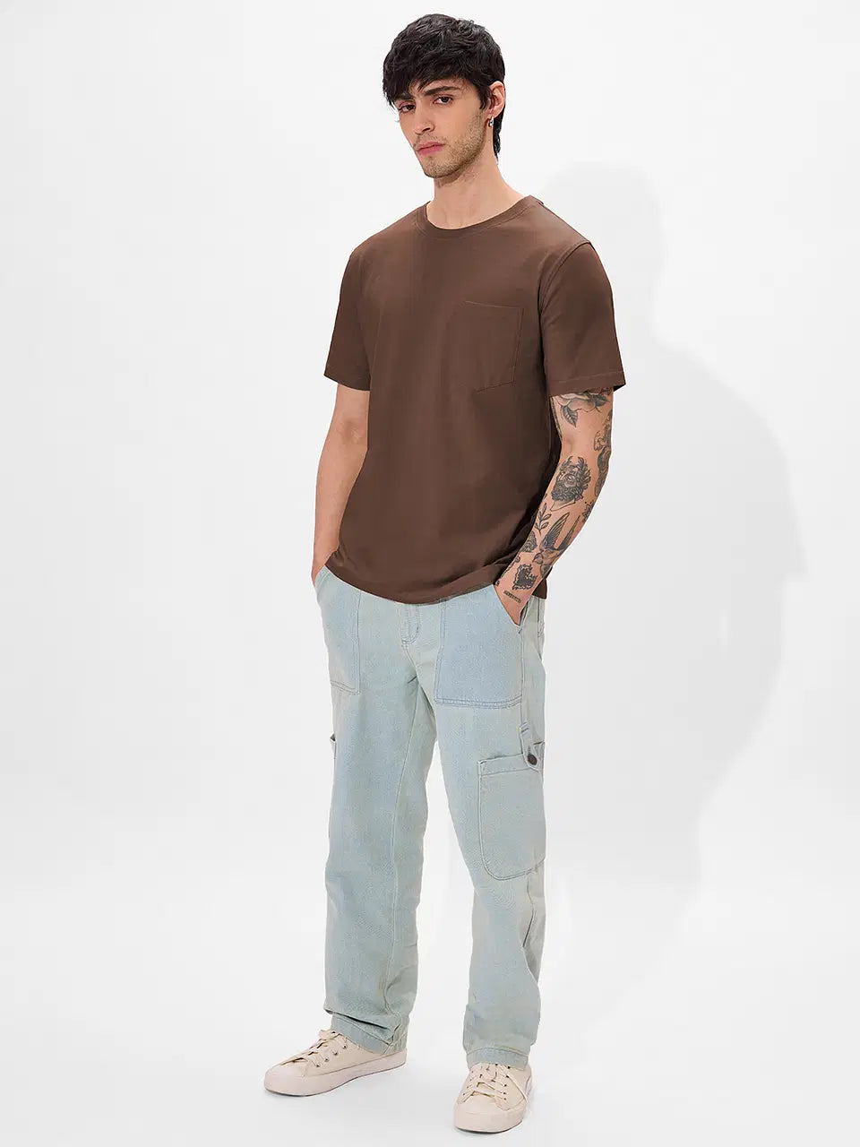 Classic Short Sleeve Round-neck Mocha Mousse Supima T-shirts