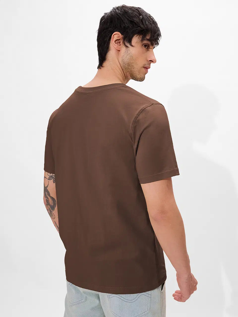 Classic Short Sleeve Round-neck Mocha Mousse Supima T-shirts