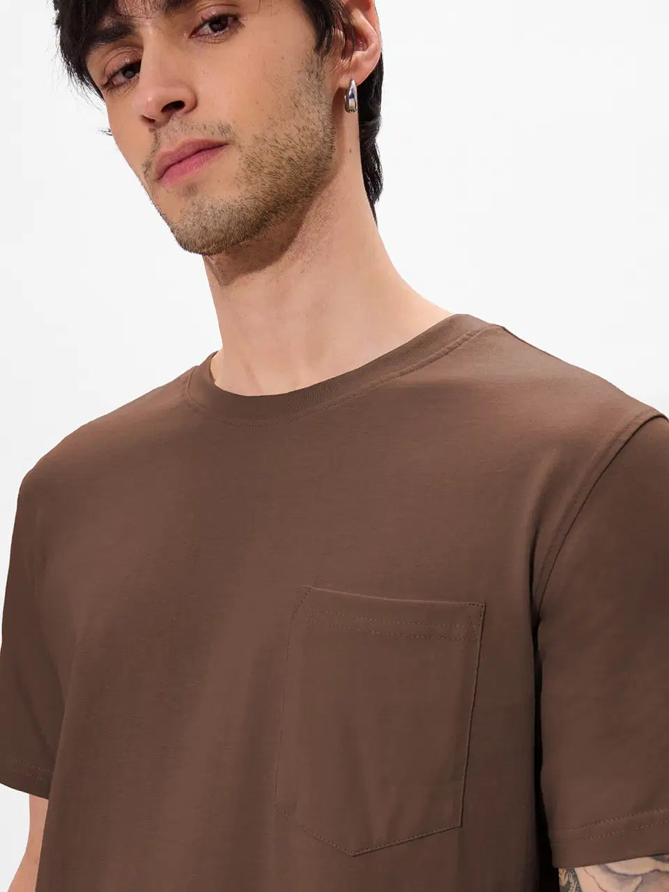 Classic Short Sleeve Round-neck Mocha Mousse Supima T-shirts