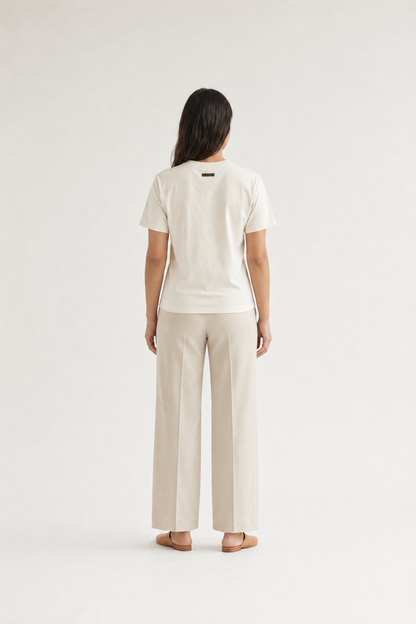 Classic Short Sleeve Round-neck Not-White Supima T-shirts