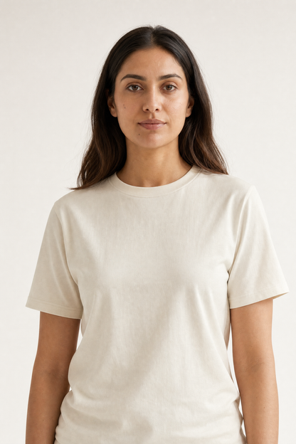 Classic Short Sleeve Round-neck Not-White Supima T-shirts