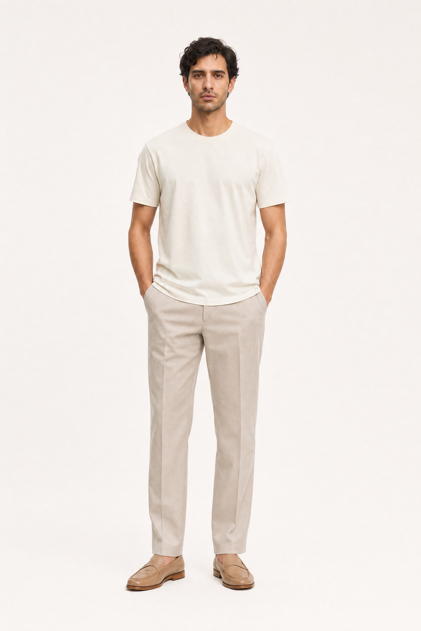 Classic Short Sleeve Round-neck Not-White Supima T-shirts