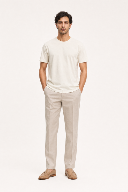 Classic Short Sleeve Round-neck Not-White Supima T-shirts